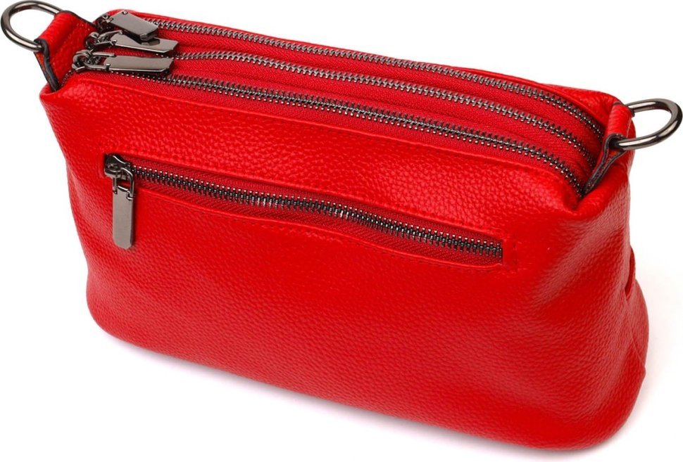 Яскрава жіноча сумка-кроссбоді на три відділення з натуральної шкіри Vintage (2422102)