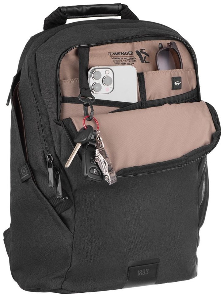 Вместительный текстильный рюкзак темно-серого цвета для ноутбука 16" Wenger MX Eco Light 103552 modnotak фото №6