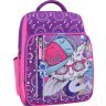 Школьный текстильный рюкзак для девочек фиолетового цвета с котом Bagland 53752 - 1