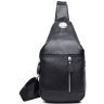 Чоловіча сумка-слінг на груди з натуральної чорної шкіри Tiding Bag (15873) фото №1 Чоловіча сумка-слінг на груди з натуральної чорної шкіри Tiding Bag (15873) modnotak фото - 1