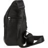 Чоловіча сумка-слінг на груди з натуральної чорної шкіри Tiding Bag (15873) фото №2 Чоловіча сумка-слінг на груди з натуральної чорної шкіри Tiding Bag (15873) modnotak фото - 2