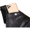 Черная тонкая мужская сумка-слинг из кожзаменителя Vintage (20565) - 3