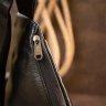 Черная тонкая мужская сумка-слинг из кожзаменителя Vintage (20565) - 8