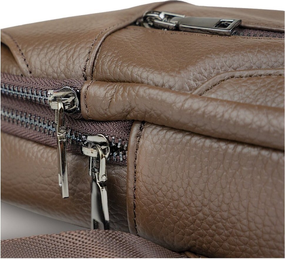 Коричневая сумка-рюкзак через плечо из натуральной кожи Vintage (14390)