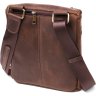 Мужская наплечная сумка коричневого цвета из натуральной кожи в стиле винтаж SHVIGEL (11103) - 4