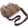 Функциональная коричневая сумка из текстиля на плечо Vintage (20150) - 6