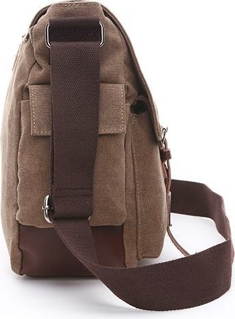 Функциональная коричневая сумка из текстиля на плечо Vintage (20150) modnotak фото №7