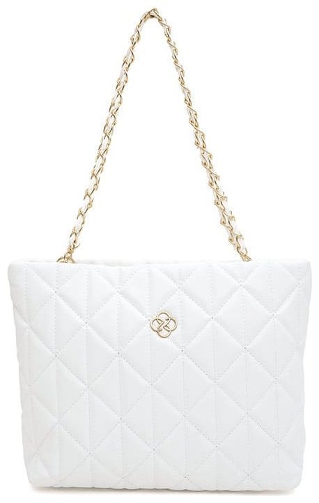 Стильная женская сумка из прочного кожзама белого цвета Monsen 94652 modnotak фото №1