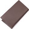 Вертикальный мужской бумажник из натуральной кожи коричневого цвета KARYA (2421138) - 2