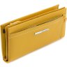 Жовтий шкіряний гаманець із фактурної шкіри великого розміру KARYA (21060) - 1