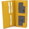 Жовтий шкіряний гаманець із фактурної шкіри великого розміру KARYA (21060) - 2
