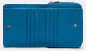 Жіночий шкіряний гаманець Yoshi Y1261 Peacock Plume 94952 (синього кольору з принтом павича птиці)