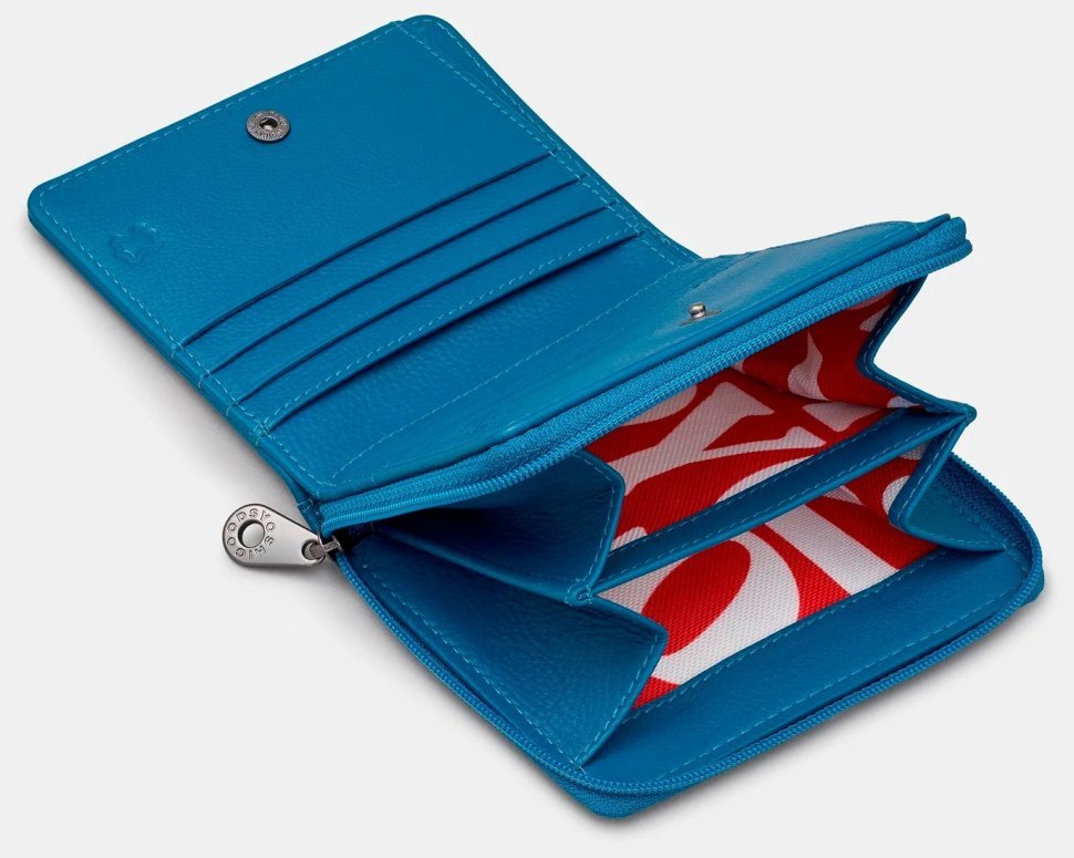 Жіночий шкіряний гаманець Yoshi Y1261 Peacock Plume 94952 (синього кольору з принтом павича птиці) modnotak фото №4