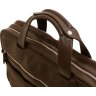 Коричневая сумка для ноутбука из натуральной кожи коричневого цвета на два отделения Vip Collection (21122) - 4