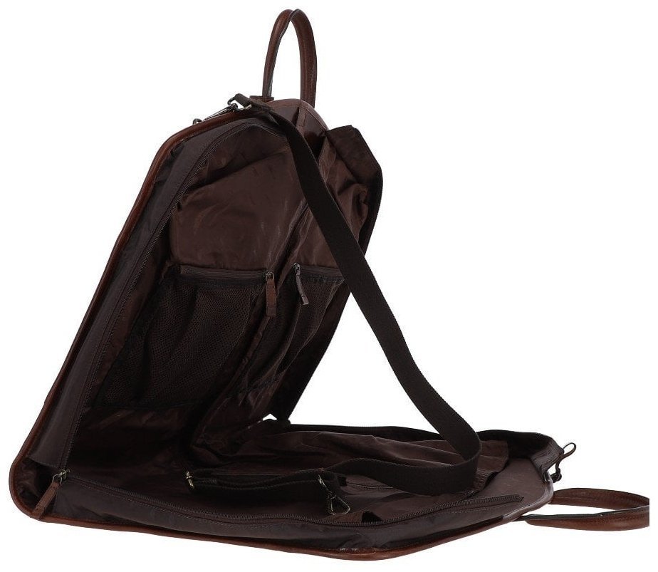 Кожаный портплед для мужчин через плечо с ручками Ashwood коричневого цвета 95452 modnotak фото №6