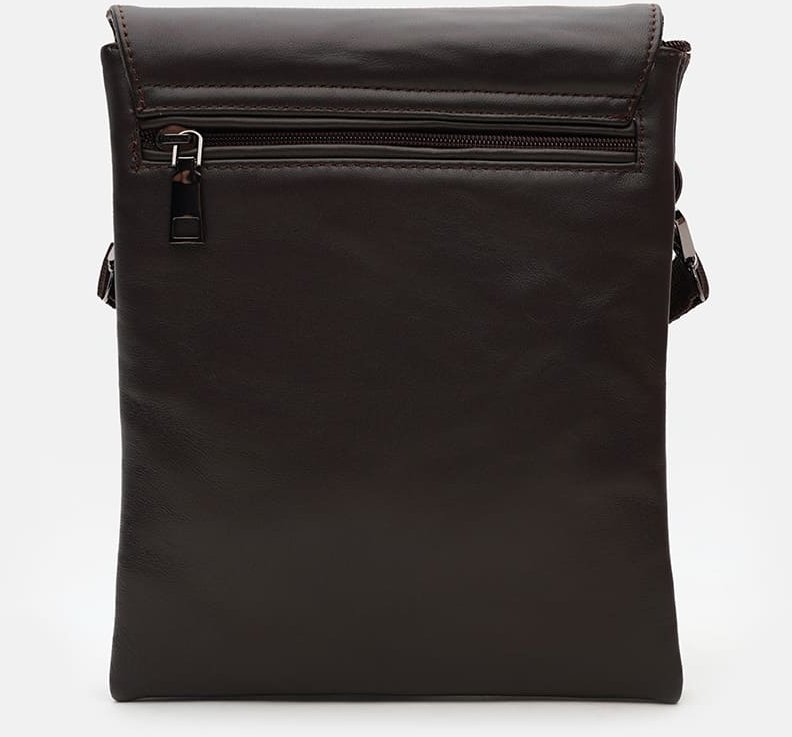 Мужская кожаная сумка коричневого цвета с клапаном Ricco Grande (21382)