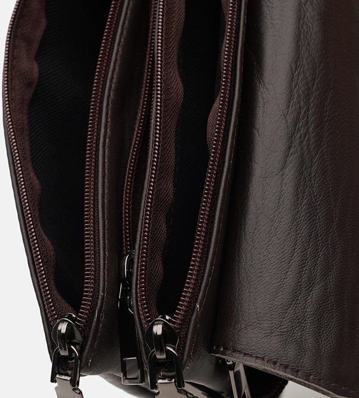 Чоловіча шкіряна сумка коричневого кольору з клапаном Ricco Grande (21382)