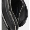 Чоловіча чорна сумка-барсетка зі шкіри флотар на дві змійки Ricco Grande (21375) - 6