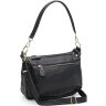Небольшая повседневная женская сумка из зернистой кожи черного цвета Borsa Leather (21277) - 1