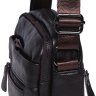 Коричневая мужская сумка на плечо маленького размера из натуральной кожи Borsa Leather (21317) - 5