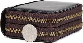 Коричневая карманная визитница из гладкой кожи на молнии Vintage (2414964)