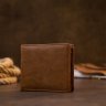Матовое мужское портмоне коричневого цвета из натуральной кожи Vintage (2420421) - 5