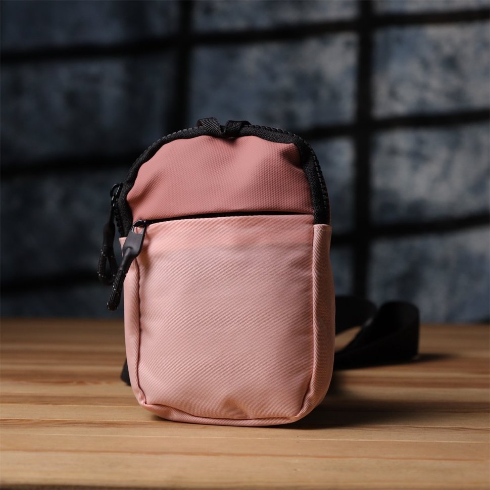 Городская женская слинг сумка из прочного текстиля на каждый день Vintage розового цвета 96952 modnotak фото №6