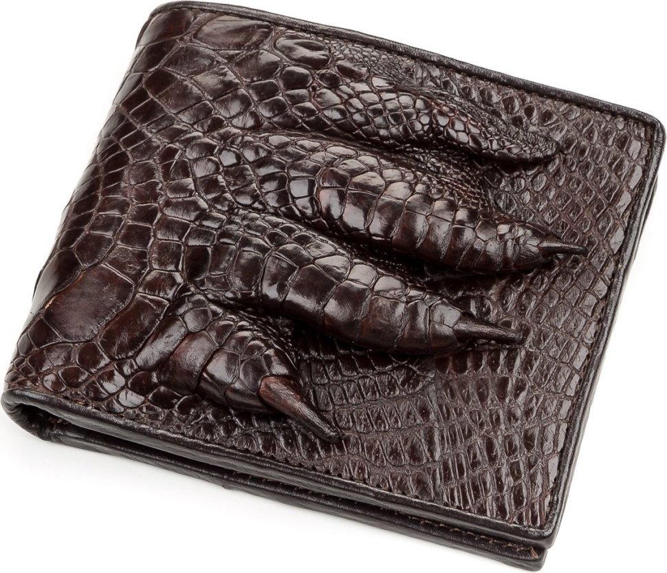 Мужское портмоне из натуральной кожи крокодила коричневого цвета CROCODILE LEATHER (024-18196)