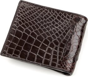 Мужское портмоне из натуральной кожи крокодила коричневого цвета CROCODILE LEATHER (024-18196)