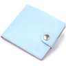 Шкіряний жіночий гаманець блакитного кольору з хлястиком на кнопці Shvigel (2416449) - 1