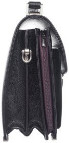 Кожаная барсетка из фактурной кожи для мужчин с клапаном на кодовом замке DESISAN 107252 коричневого цвета