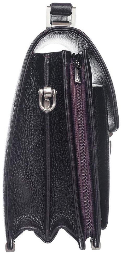 Кожаная барсетка из фактурной кожи для мужчин с клапаном на кодовом замке DESISAN 107252 коричневого цвета modnotak фото №2