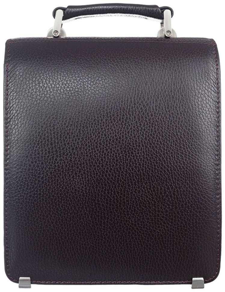 Кожаная барсетка из фактурной кожи для мужчин с клапаном на кодовом замке DESISAN 107252 коричневого цвета modnotak фото №3