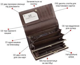 Женский лаковый кошелек с золотой фурнитурой ST Leather (16276)