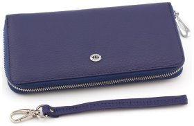 Кожаный женский кошелек на молнии с ремешком на руку ST Leather (16402)