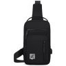 Повседневная текстильная мужская сумка-рюкзак через плечо в черном цвете Confident 77452 - 8