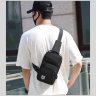 Повседневная текстильная мужская сумка-рюкзак через плечо в черном цвете Confident 77452 - 9