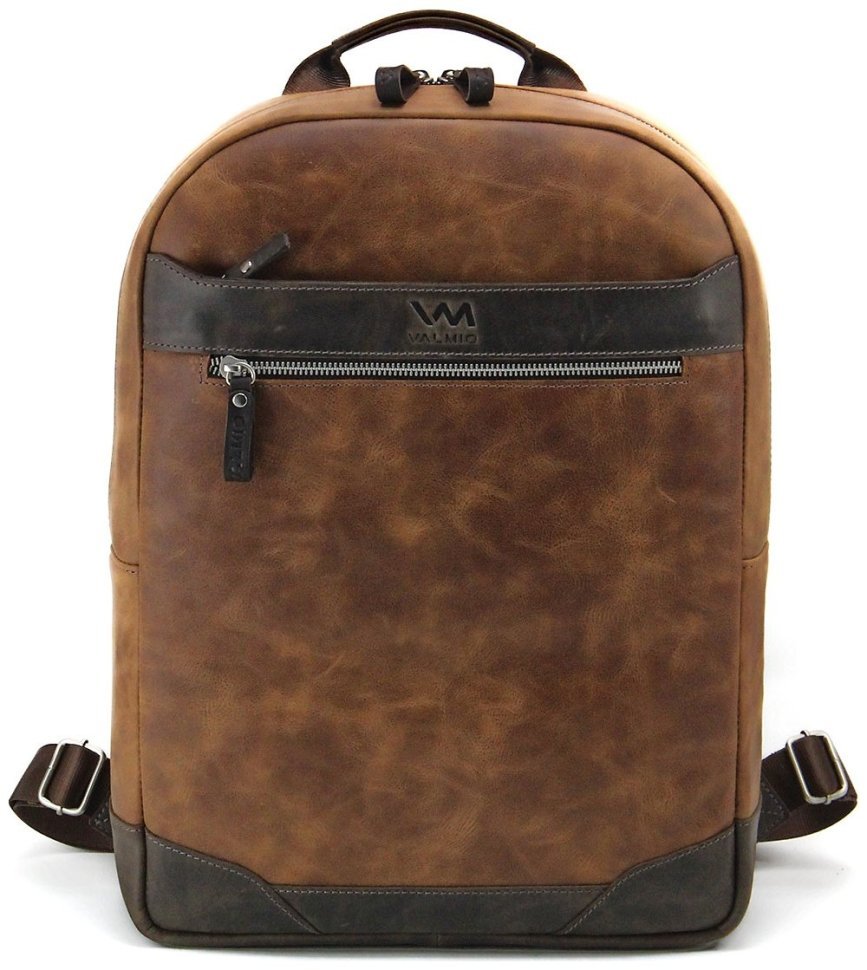 Чоловічий міський рюкзак з вінтажної шкіри рудого кольору Tom Stone 77752