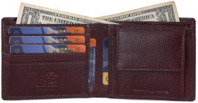 Чоловіче шкіряне портмоне без застібки з монетницею на кнопці Hammonds Flycatcher HF594 коричневий 107952