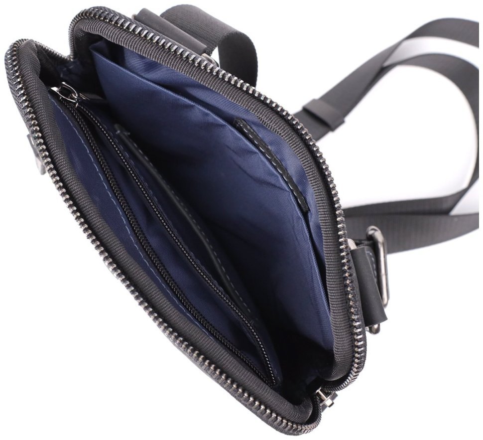 Мужская сумка планшет из винтажной кожи через плечо Shvigel черного цвета 108352 modnotak фото №7