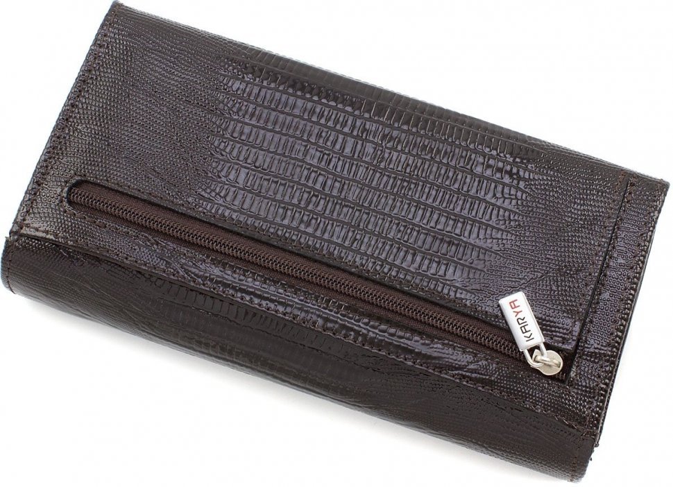 Жіночий коричневий гаманець з натуральної шкіри KARYA (12376)