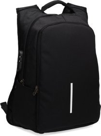 Чорний чоловічий рюкзак з поліестеру під ноутбук із кодовим замком Monsen (22145)
