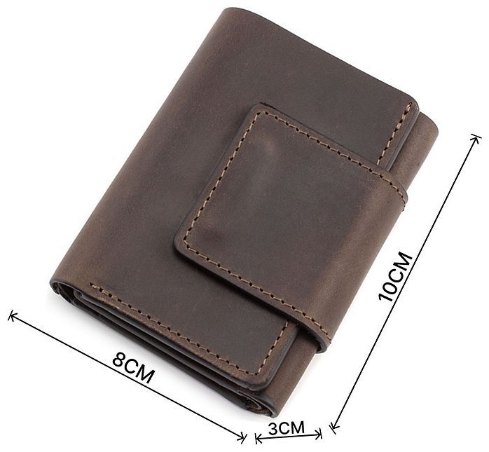 Стильный маленький кошелек из винтажной кожи в коричневом цвете Grande Pelle (13002) modnotak фото №3