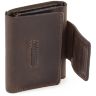 Стильний маленький гаманець з вінтажної шкіри в коричневому кольорі Grande Pelle (13002) - 5