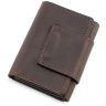 Стильний маленький гаманець з вінтажної шкіри в коричневому кольорі Grande Pelle (13002) - 4