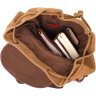 Великий текстильний чоловічий рюкзак коричневого кольору з клапаном на магніті Vintage 2422155 - 5