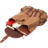Великий текстильний чоловічий рюкзак коричневого кольору з клапаном на магніті Vintage 2422155 - 6
