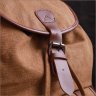 Великий текстильний чоловічий рюкзак коричневого кольору з клапаном на магніті Vintage 2422155 - 9