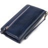 Синій жіночий гаманець-клатч із натуральної фактурної шкіри під рептилію CANPELLINI (2421542) - 2