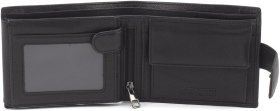 Черное мужское портмоне из натуральной кожи с блоком под документы Marco Coverna 68652